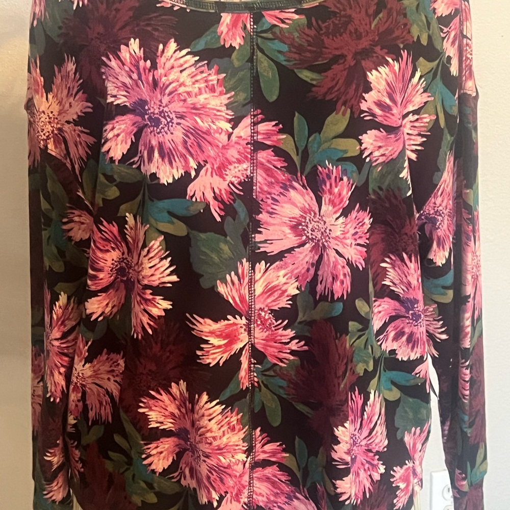 Westbound Pink and Green Floral Long Sleeve Tunic